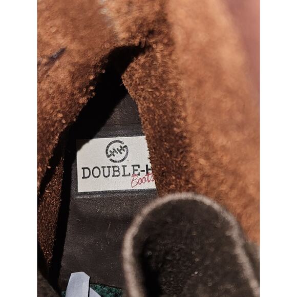 New! Double-H Womens 9 M Boots Kiltie Lace Up Lacer DH9965 Brown Leather Cowgirl - Picture 11 of 11